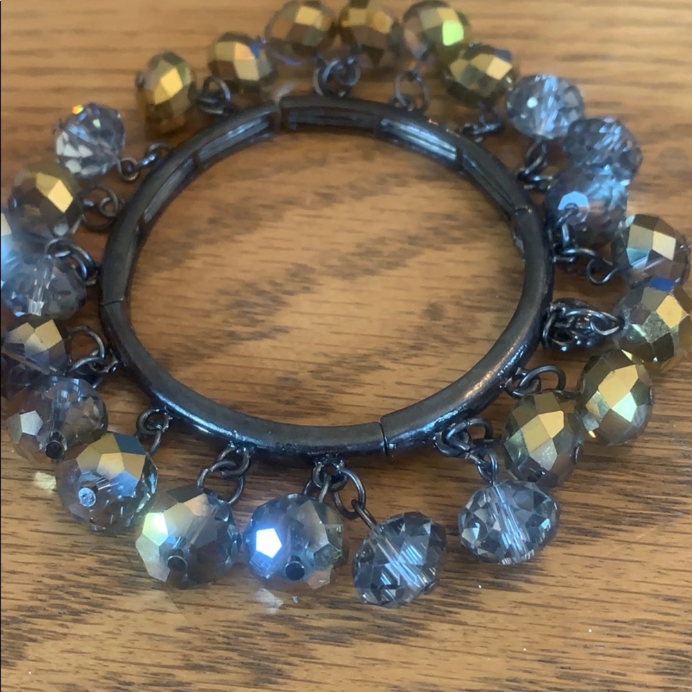 Brown and clear gem bracelet